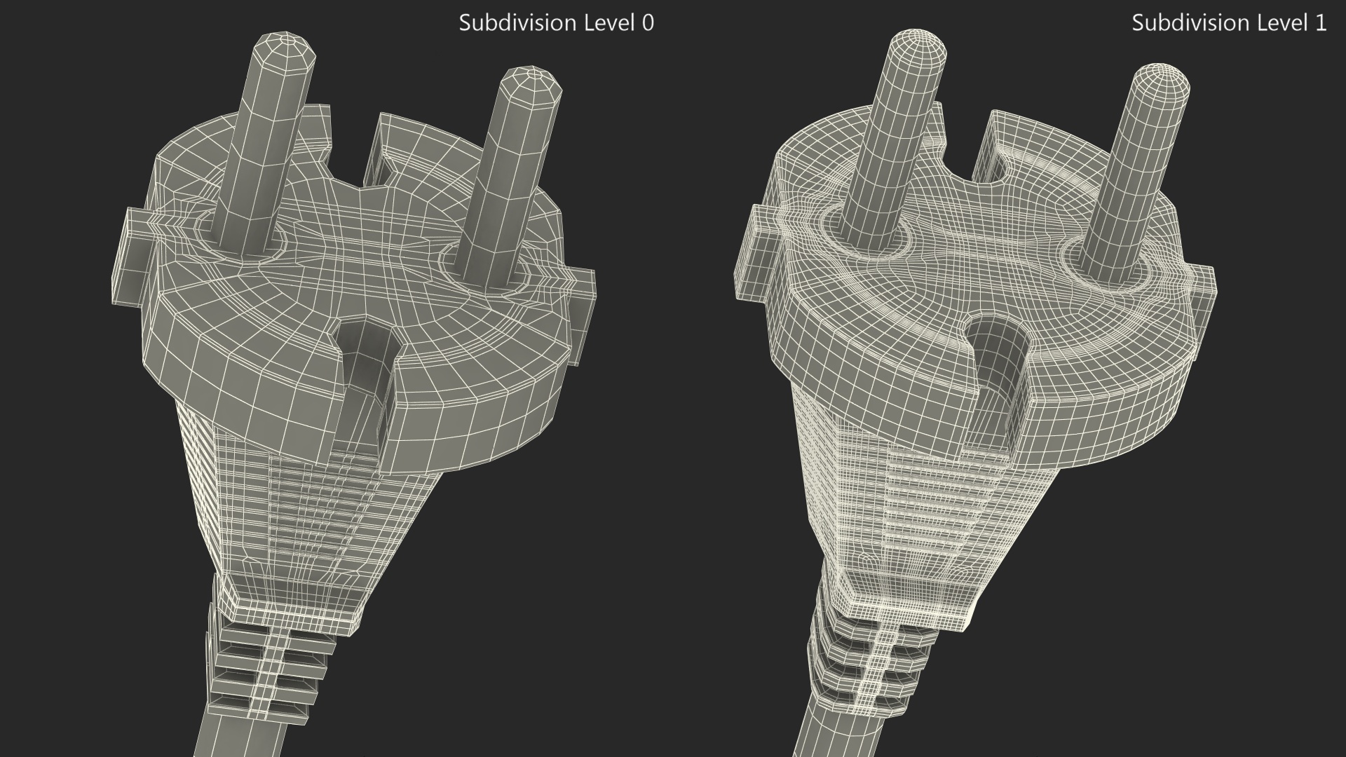 Type E Electric Plug Black Rigged for Maya 3D