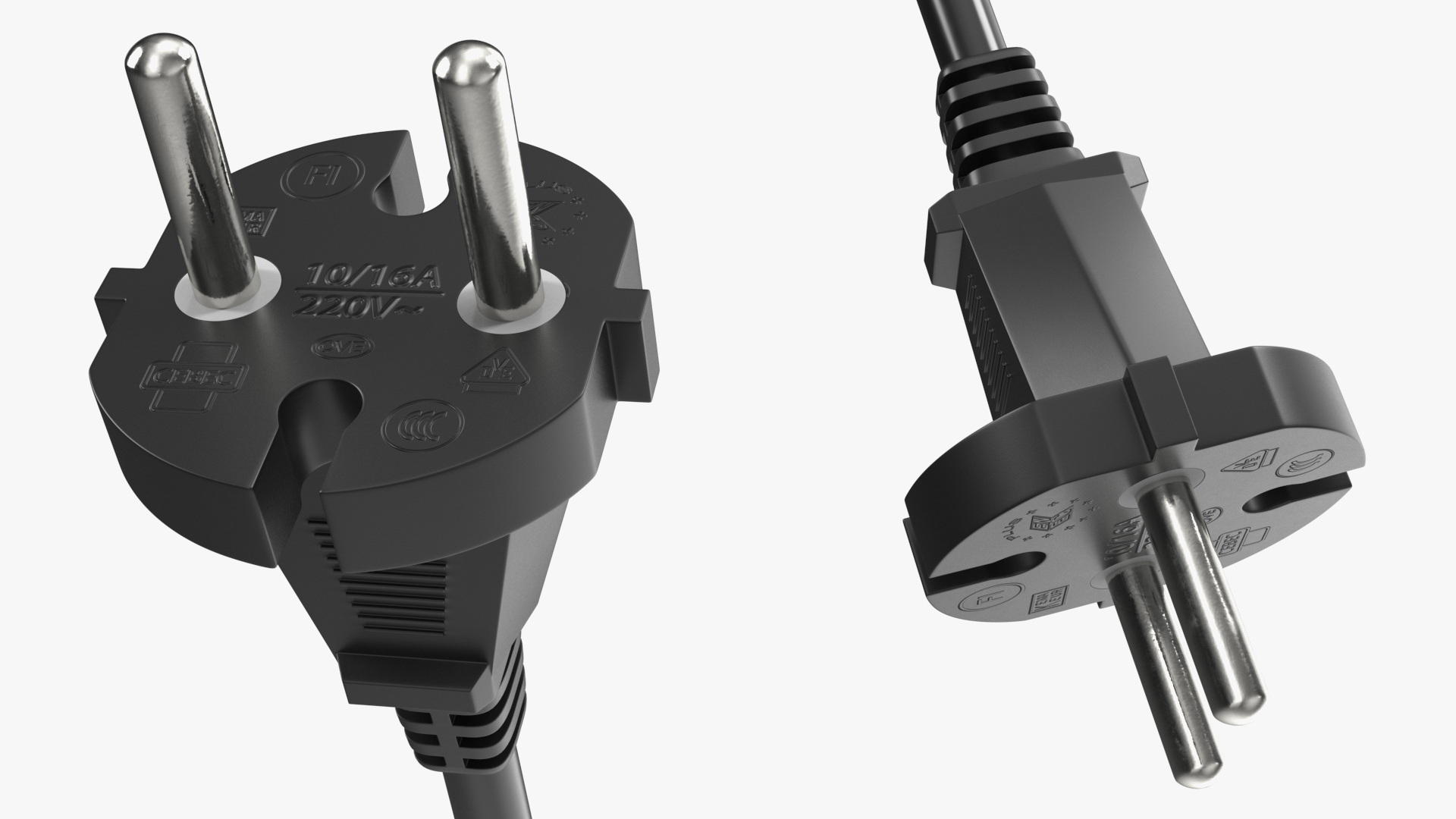 Type E Electric Plug Black Rigged for Maya 3D