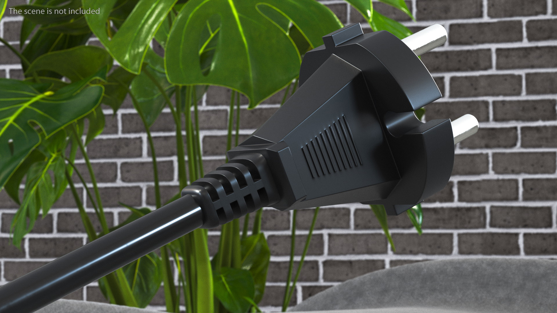 Type E Electric Plug Black Rigged for Maya 3D