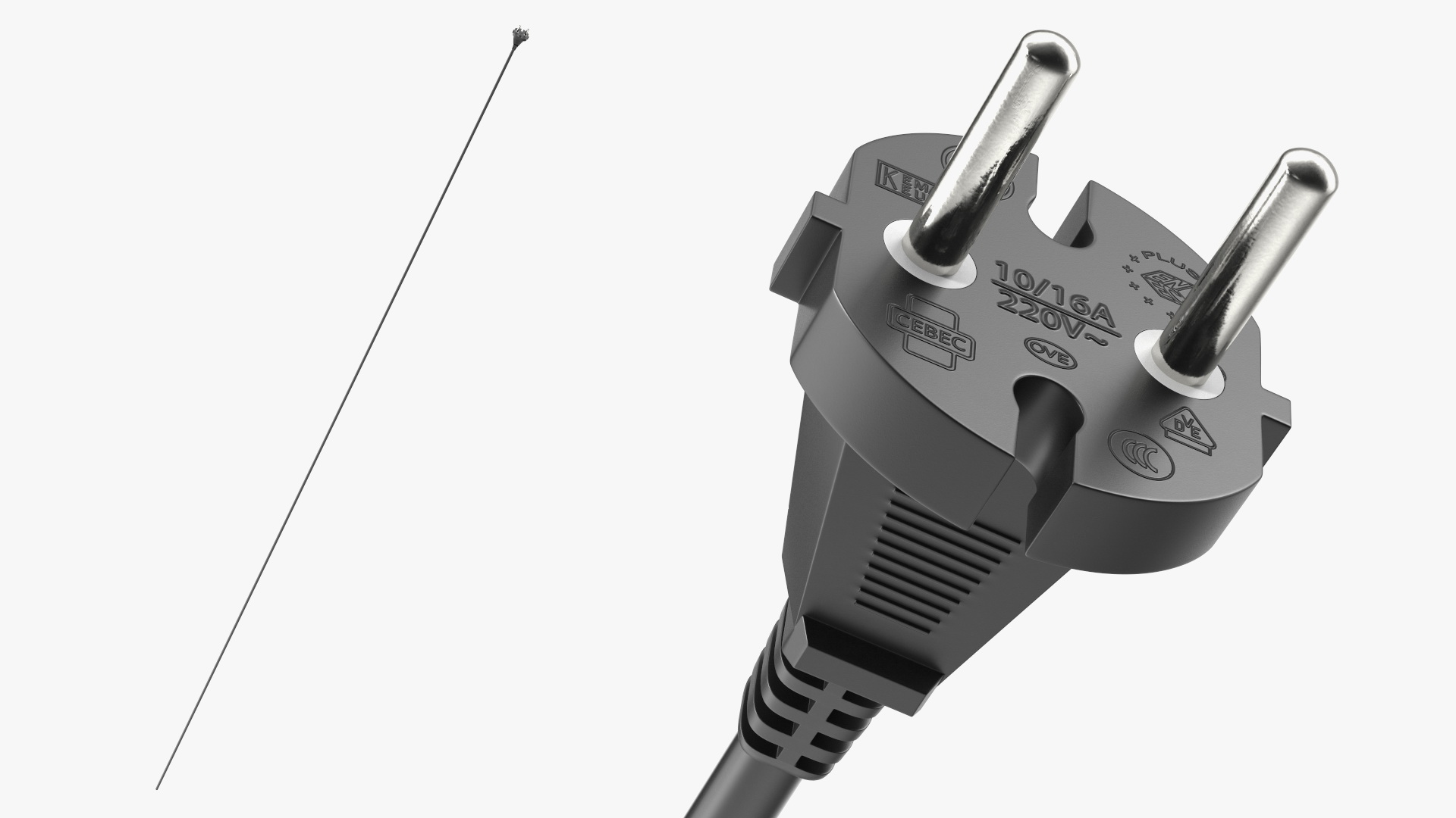Type E Electric Plug Black Rigged for Maya 3D