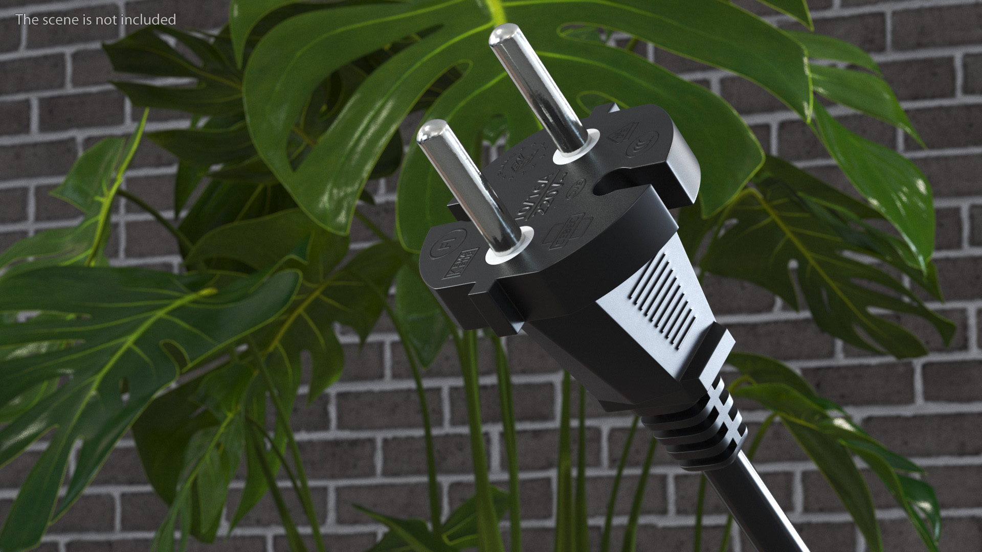 Type E Electric Plug Black Rigged for Maya 3D