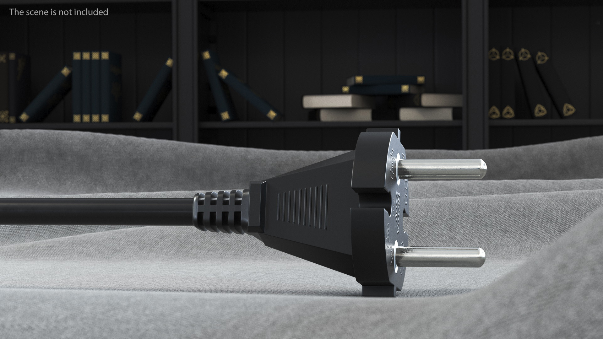 Type E Electric Plug Black Rigged for Maya 3D