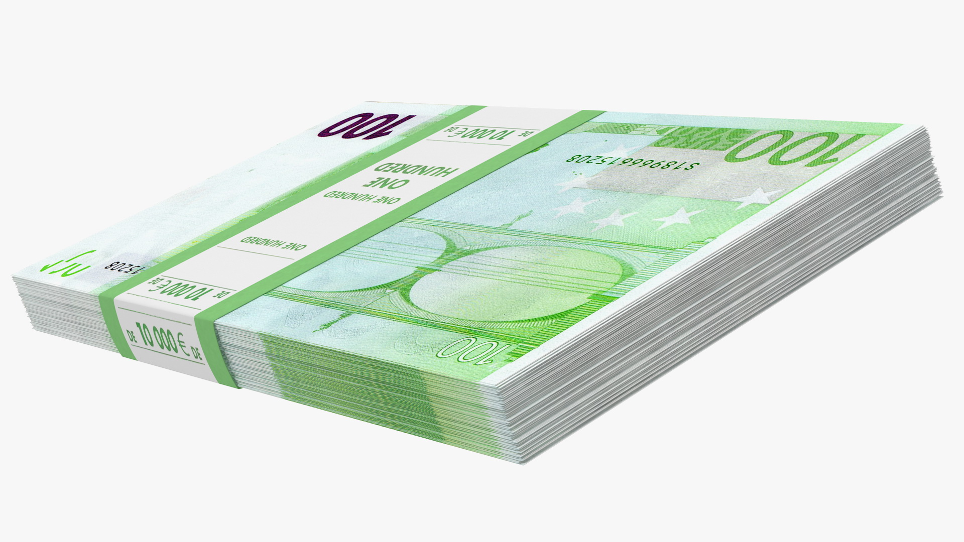 3D model 100 Euro Bundle Banknotes