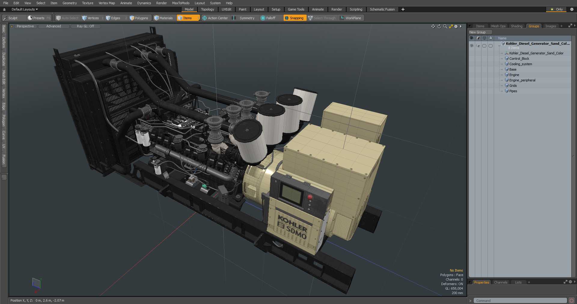 Kohler Diesel Generator Sand Color 3D model