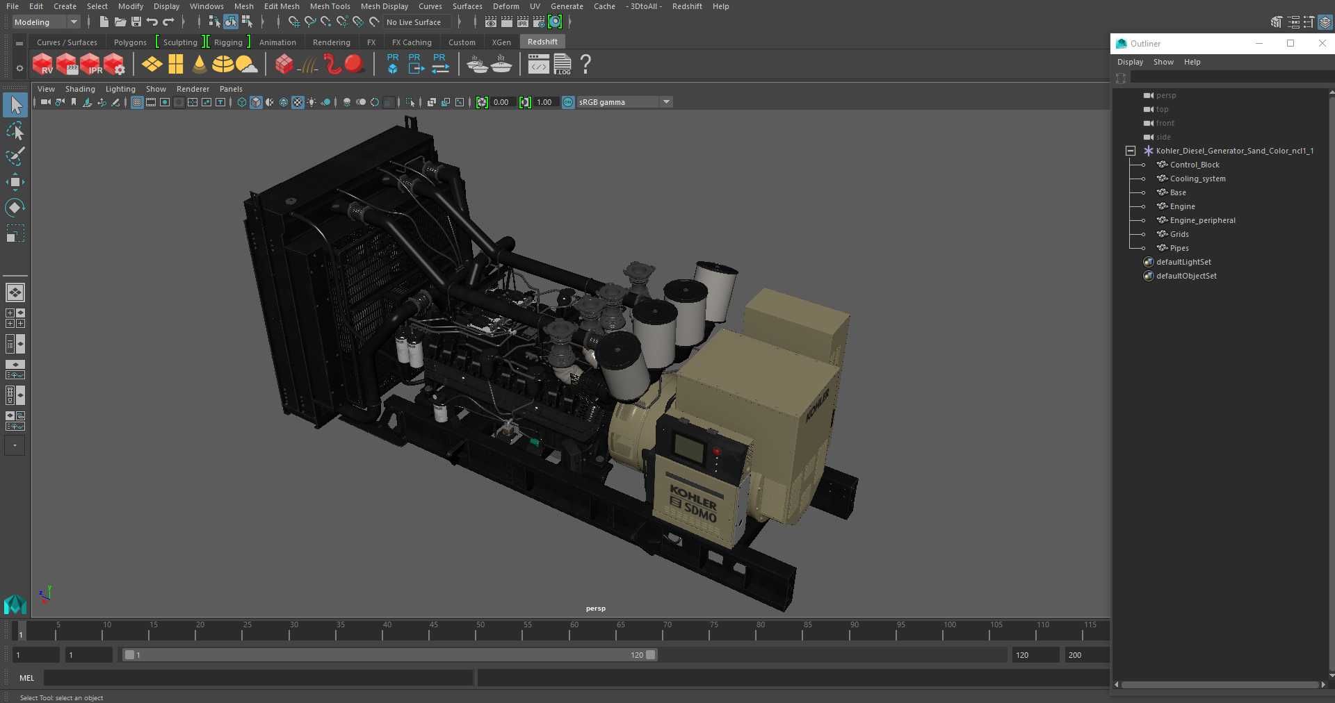 Kohler Diesel Generator Sand Color 3D model