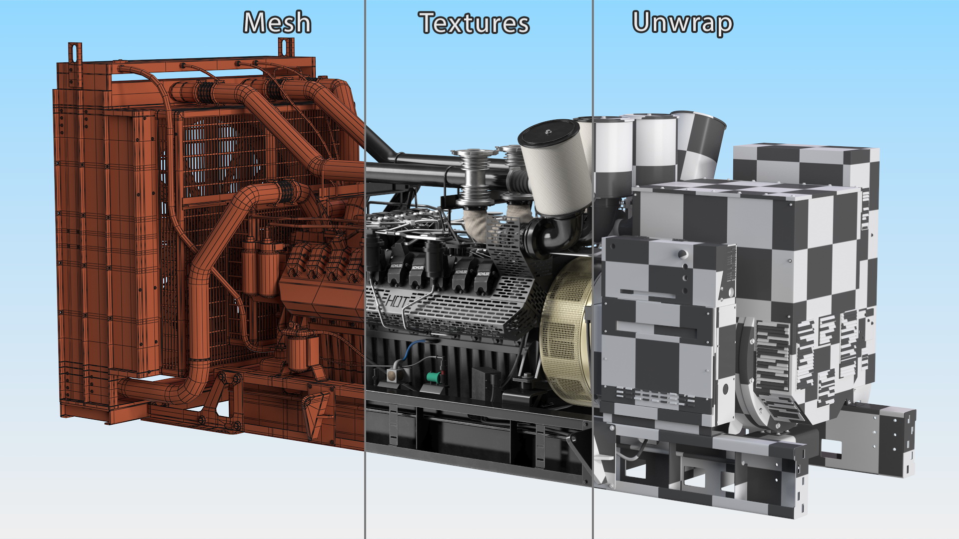 Kohler Diesel Generator Sand Color 3D model