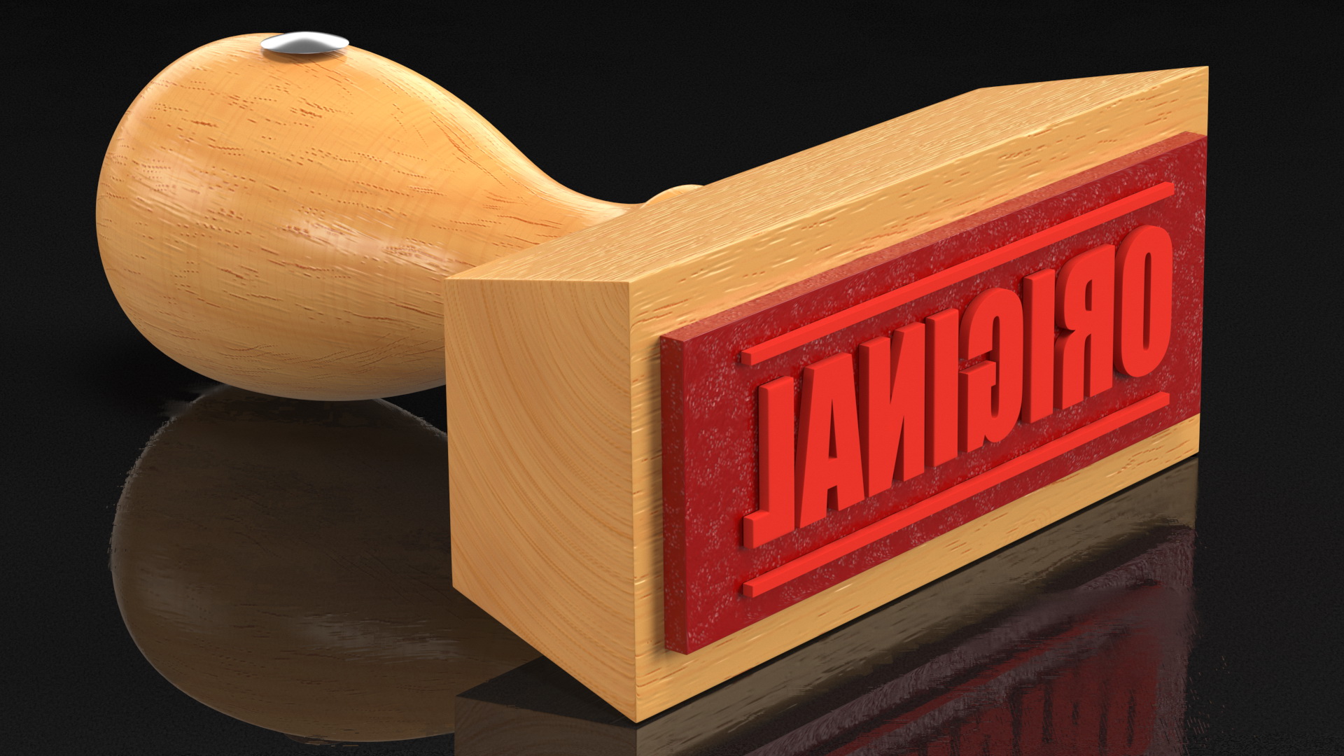 3D Rubber Stamp with Wood Handle Original model