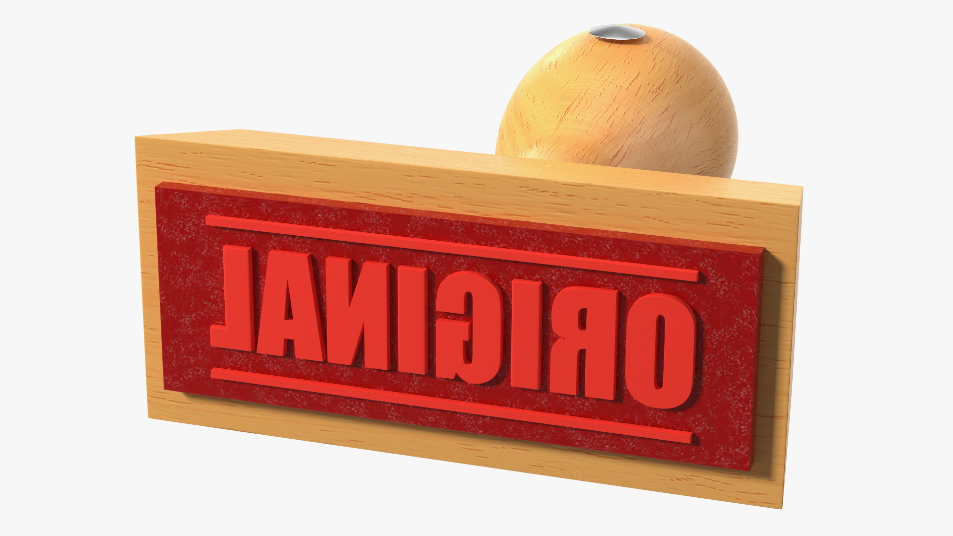 3D Rubber Stamp with Wood Handle Original model