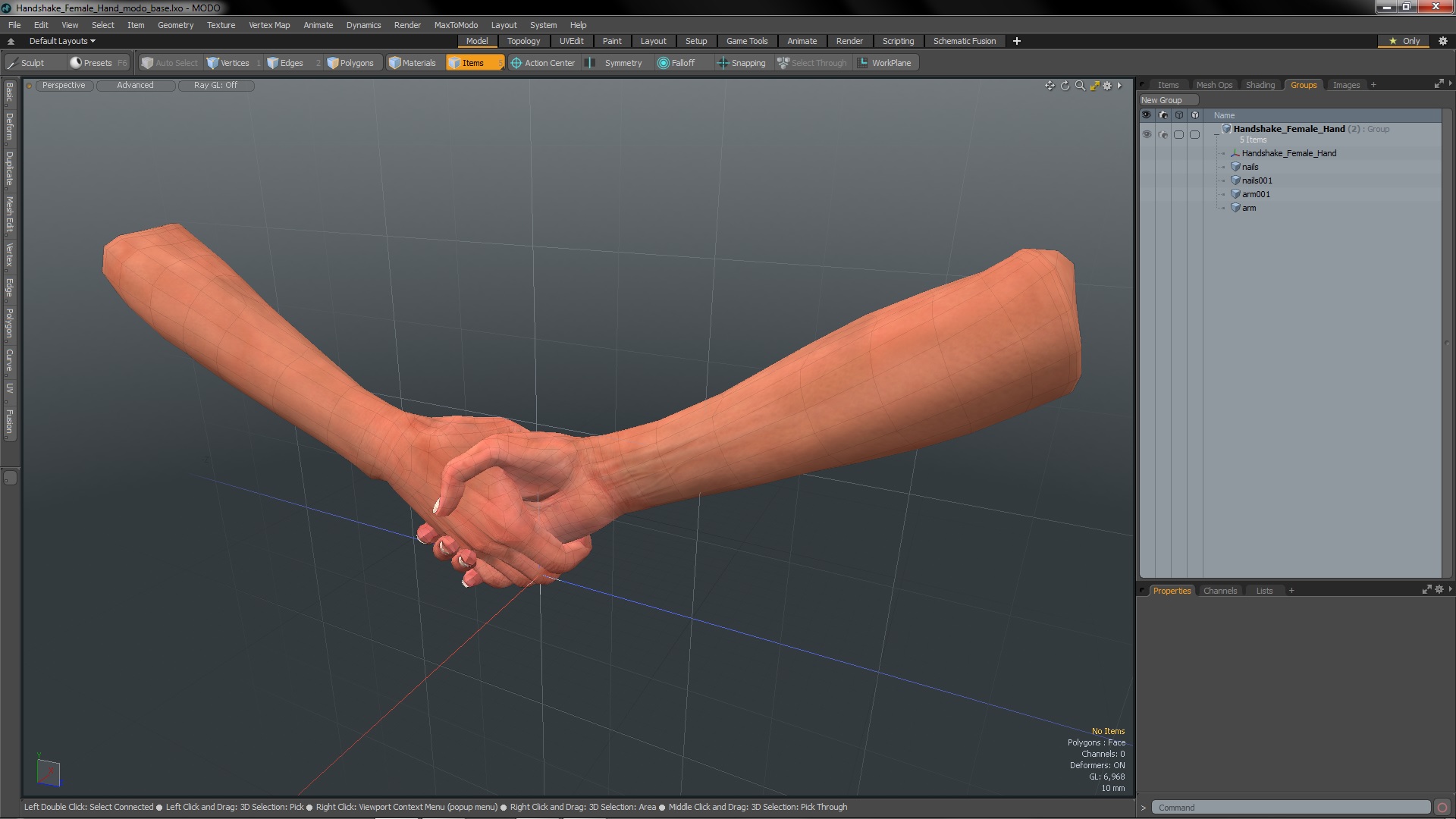 3D Handshake Female Hand