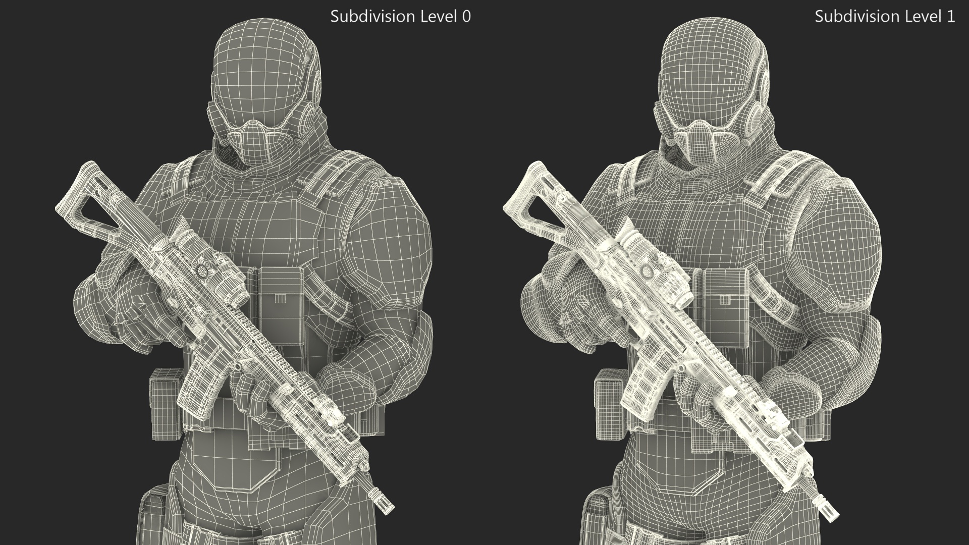 3D Sci-fi Soldier Standing Pose model
