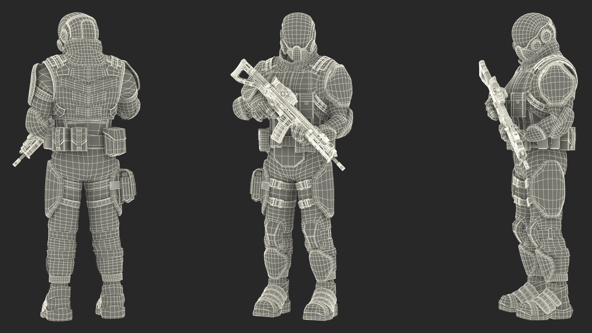 3D Sci-fi Soldier Standing Pose model