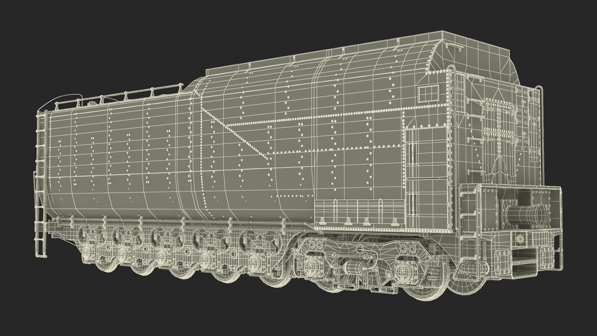 Trailed Tender for Locomotive 3D model