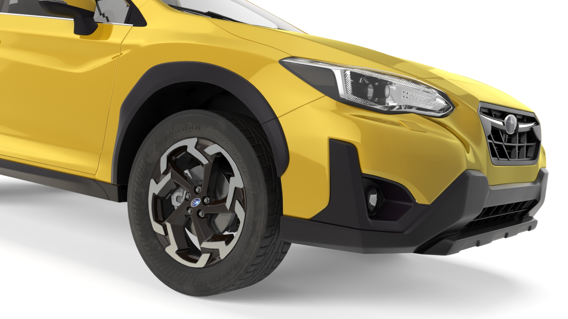 3D Subaru XV Hybrid Crossover 2020 Yellow model