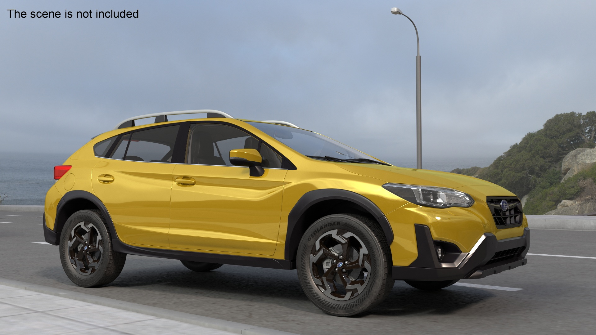 3D Subaru XV Hybrid Crossover 2020 Yellow model