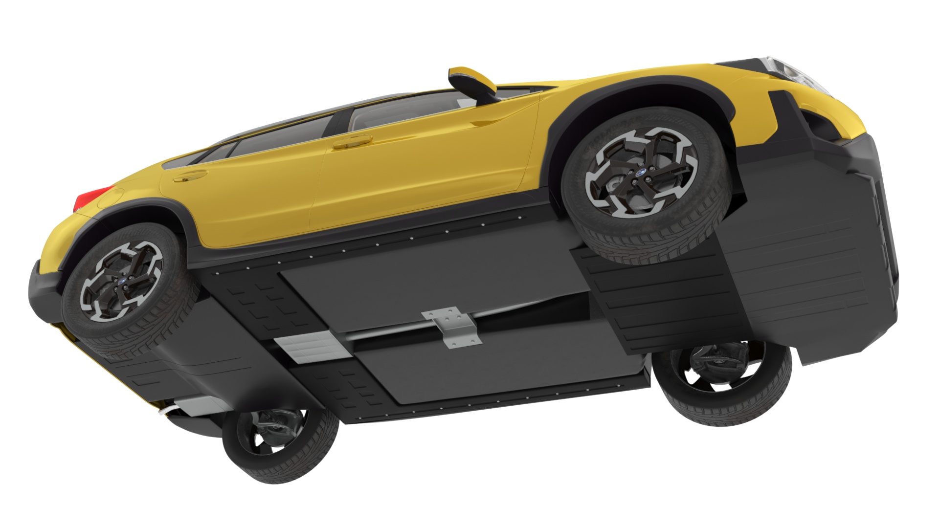 3D Subaru XV Hybrid Crossover 2020 Yellow model