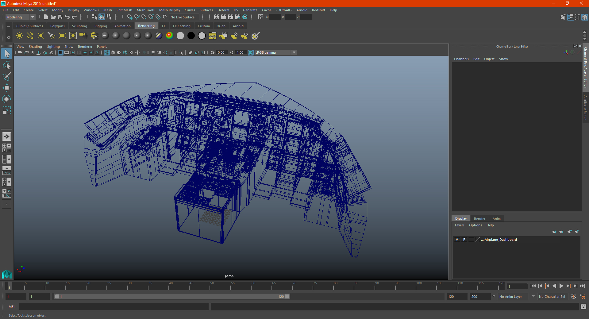 3D Airplane Dashboard model