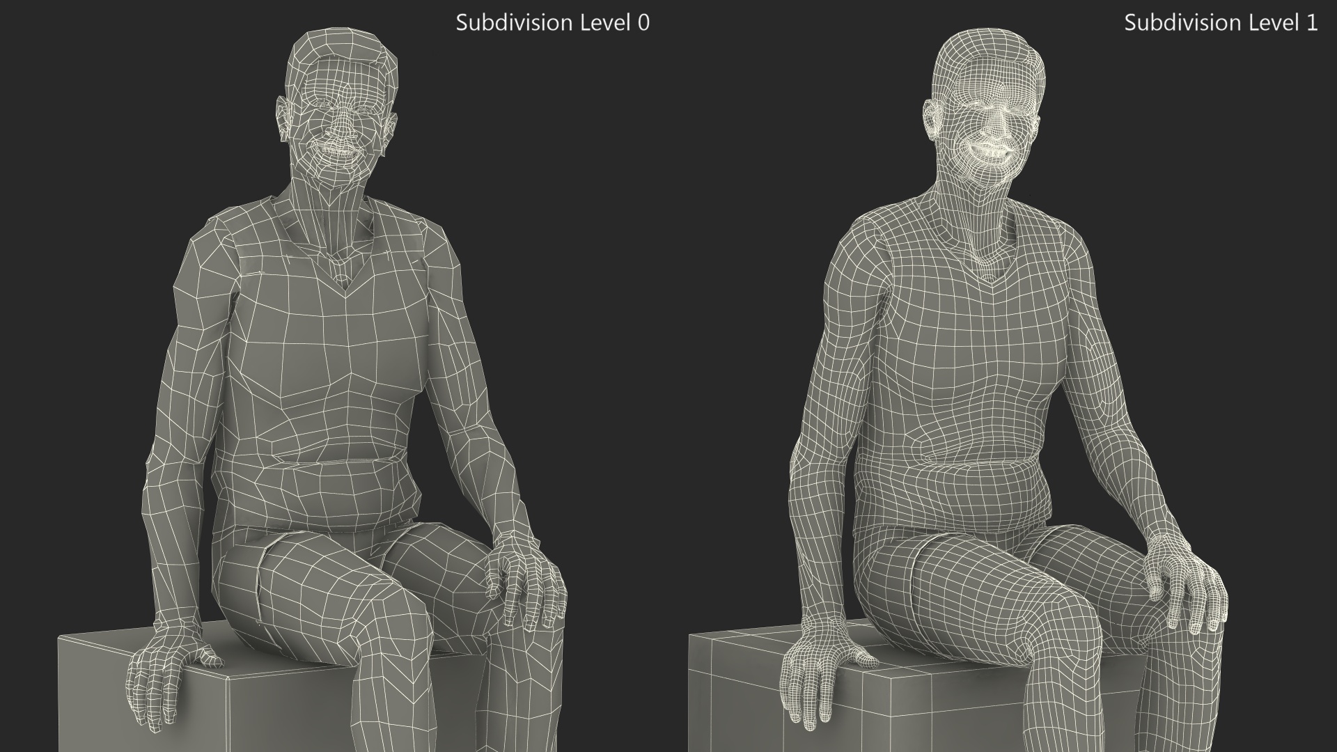 3D Chinese Elderly Old Man Underwear model
