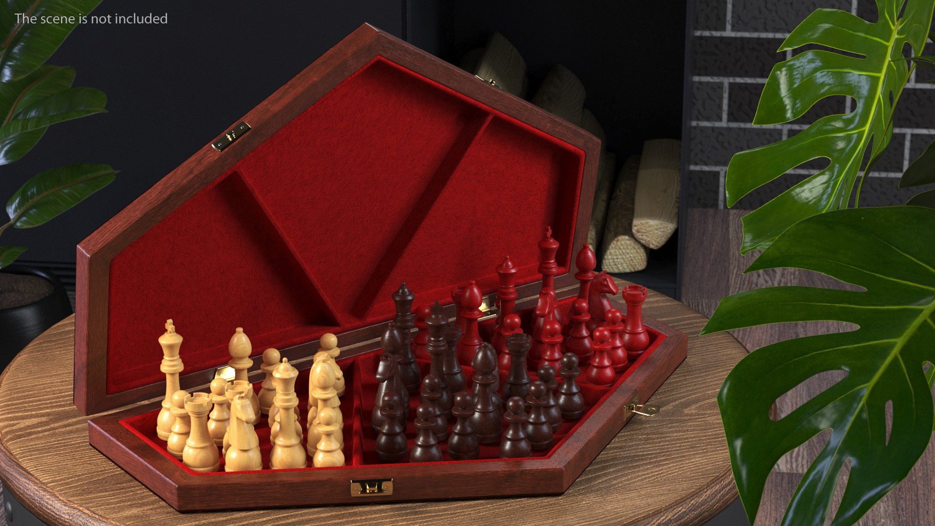 Three Player Chess Set Open 3D