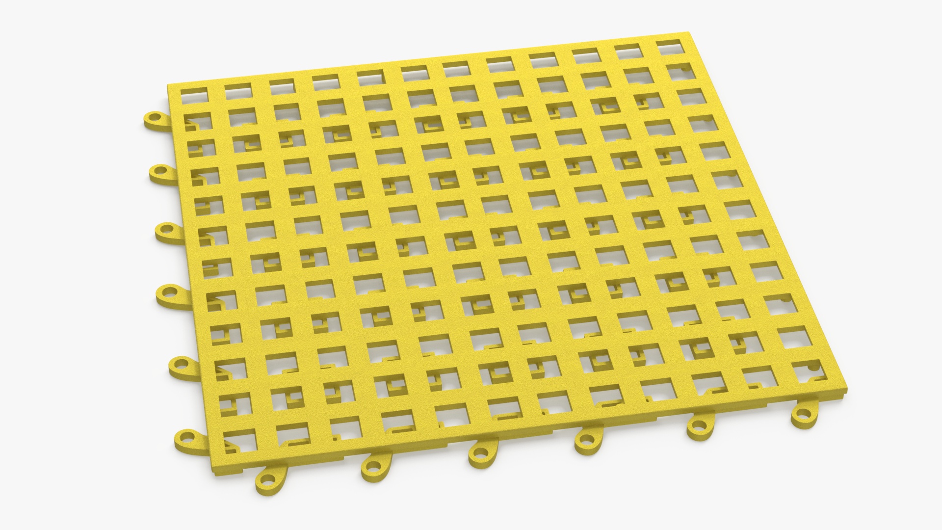 Plastic Floor Mat Tile Yellow 3D model