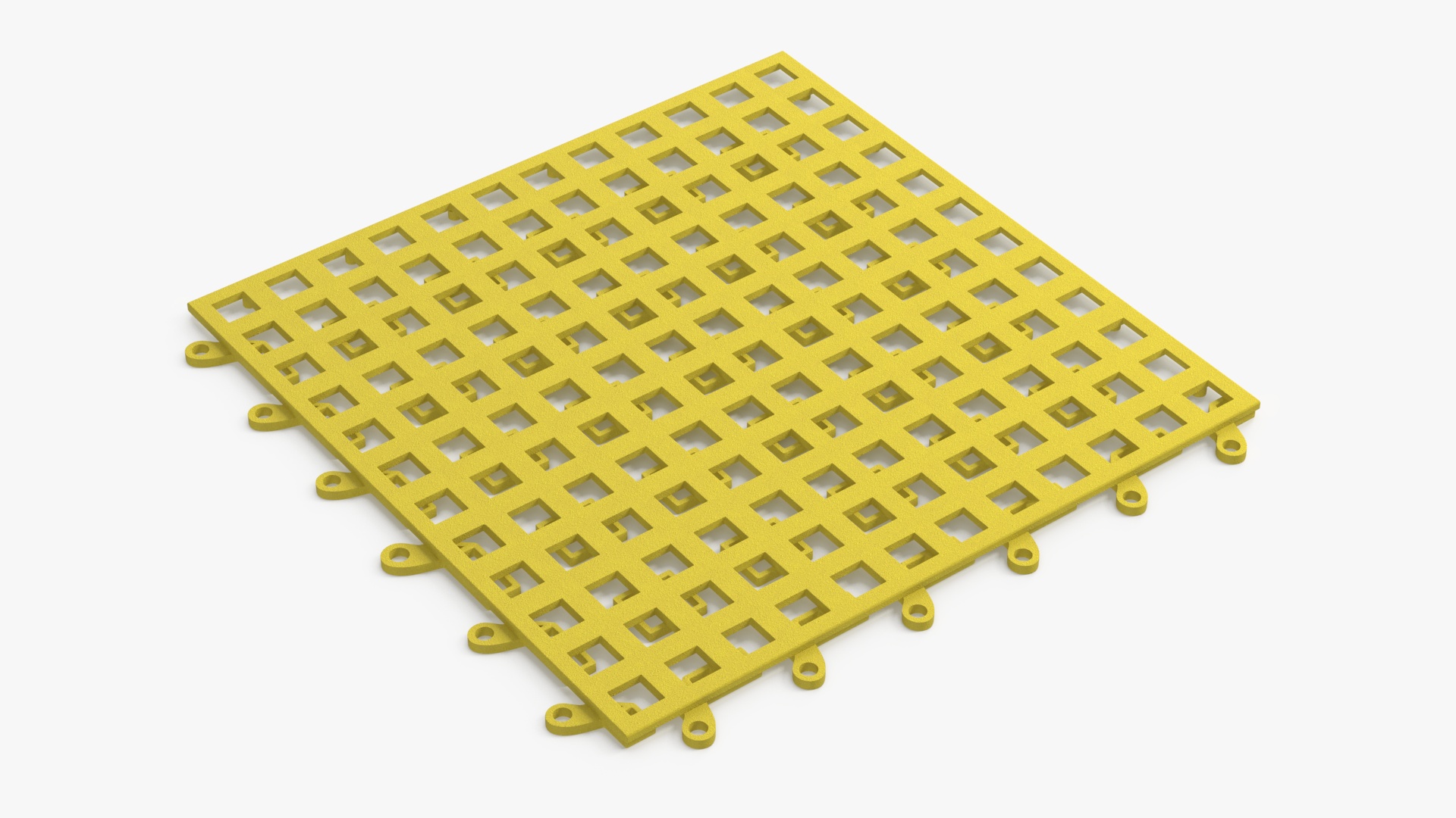 Plastic Floor Mat Tile Yellow 3D model