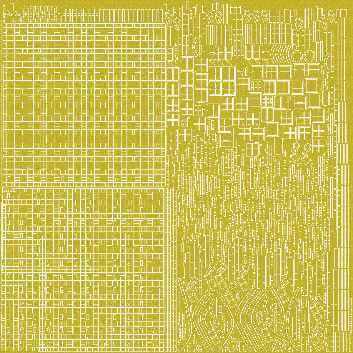 Plastic Floor Mat Tile Yellow 3D model