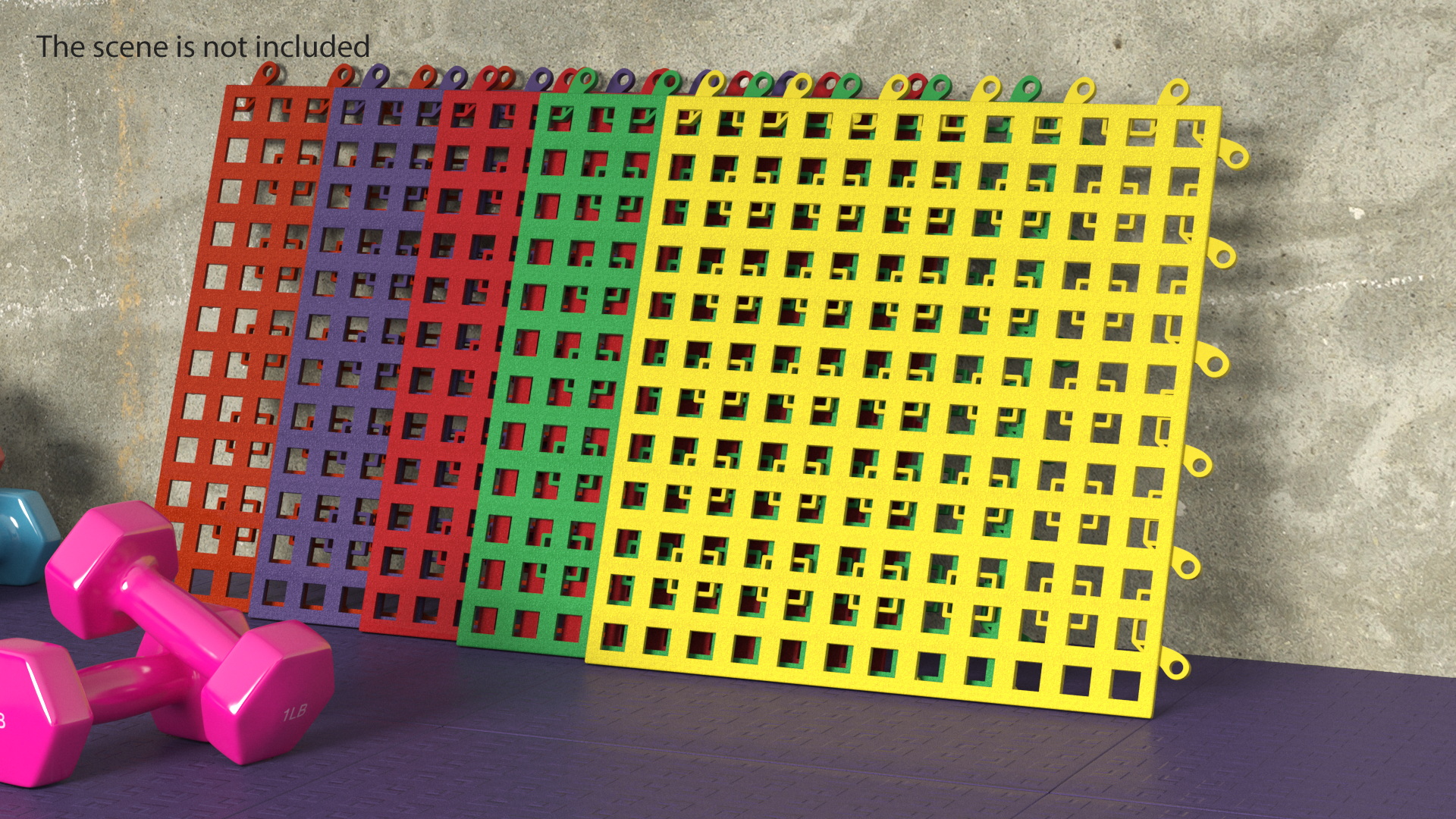 Plastic Floor Mat Tile Yellow 3D model