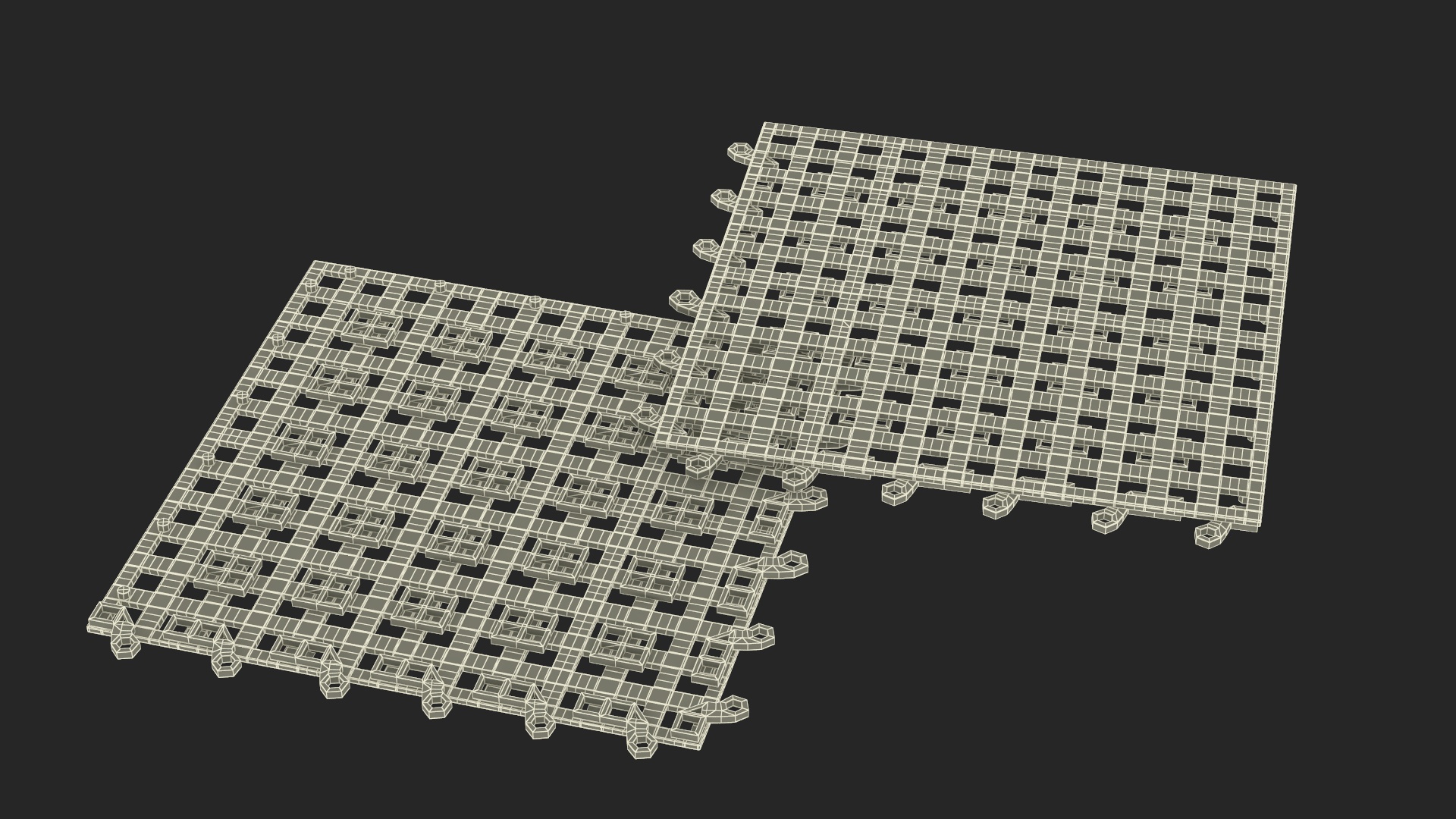 Plastic Floor Mat Tile Yellow 3D model