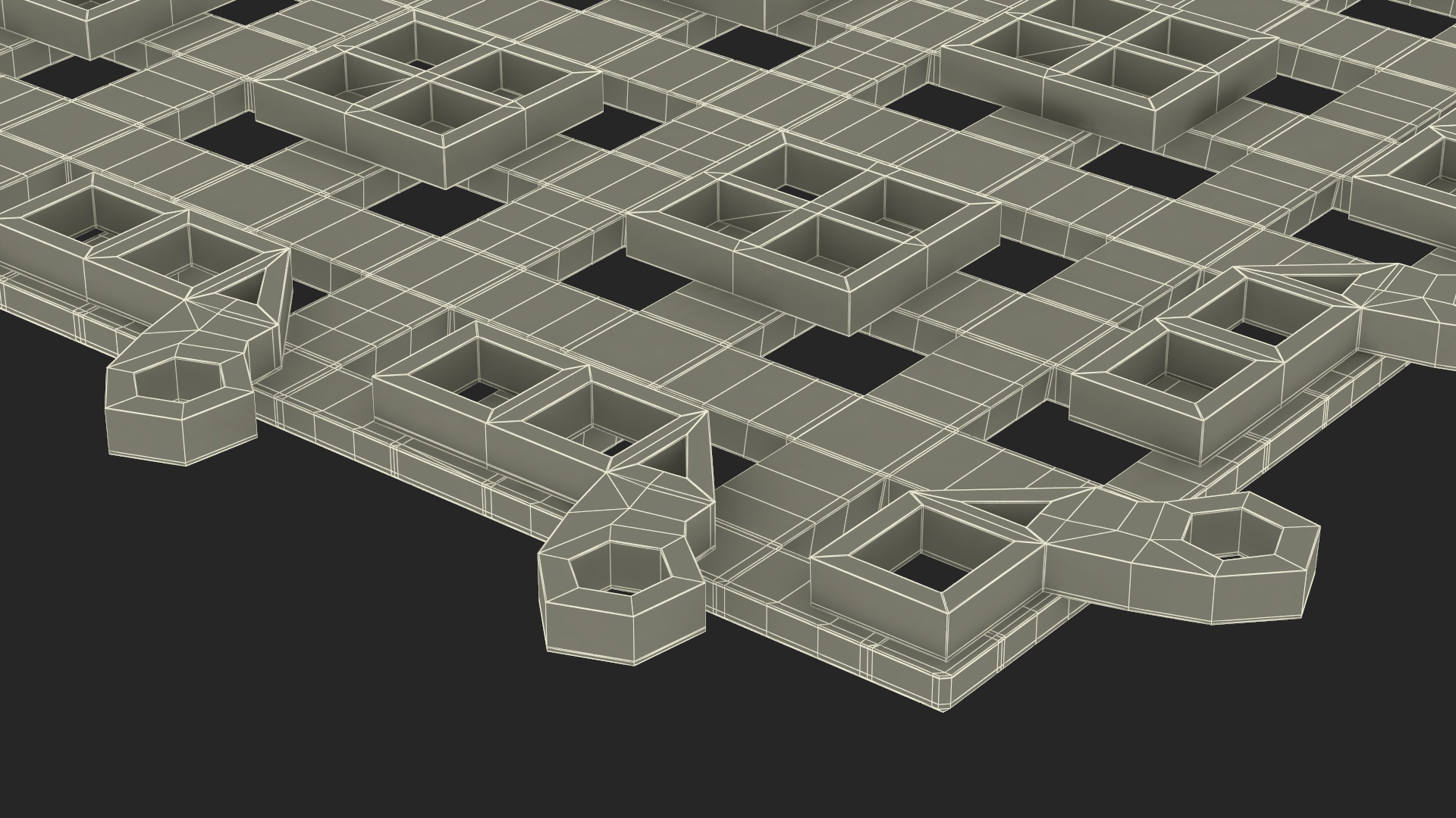 Plastic Floor Mat Tile Yellow 3D model