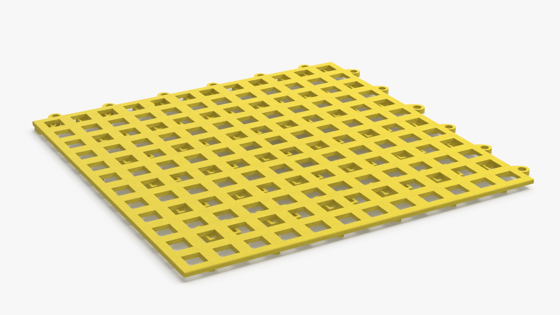 Plastic Floor Mat Tile Yellow 3D model