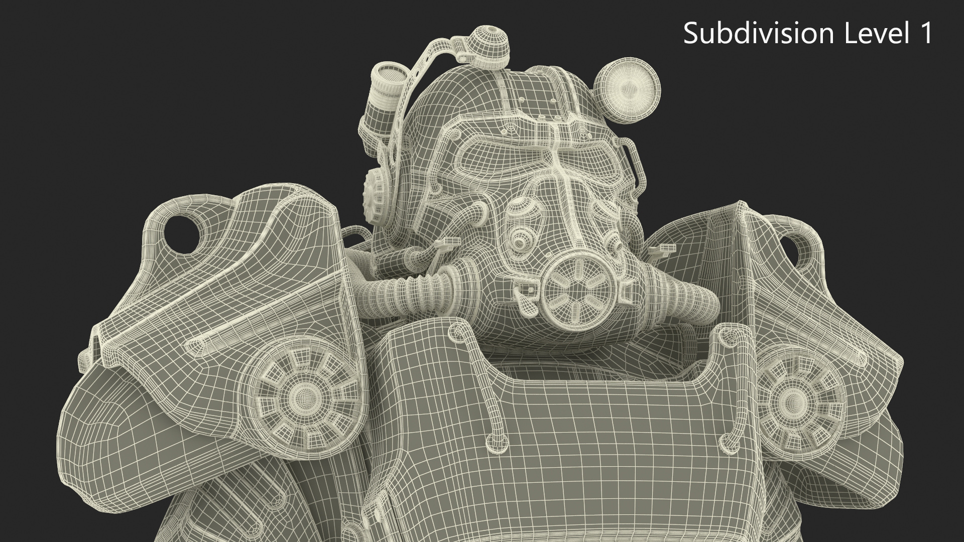 3D T 60 Power Armor Fallout with Rifle Rigged for Cinema 4D