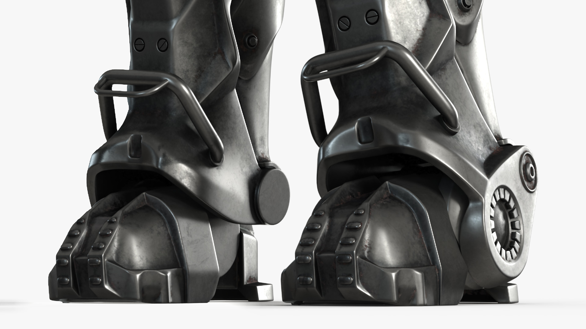 3D T 60 Power Armor Fallout with Rifle Rigged for Cinema 4D