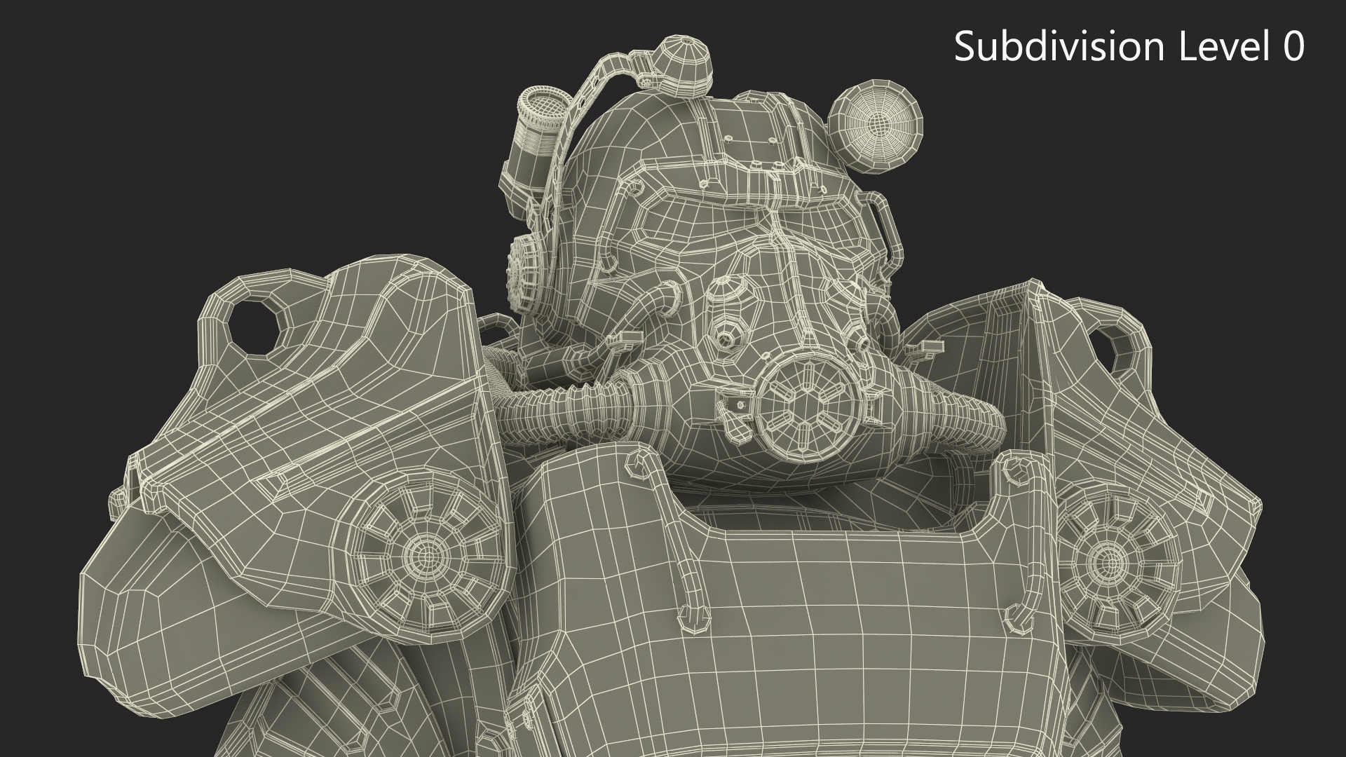 3D T 60 Power Armor Fallout with Rifle Rigged for Cinema 4D