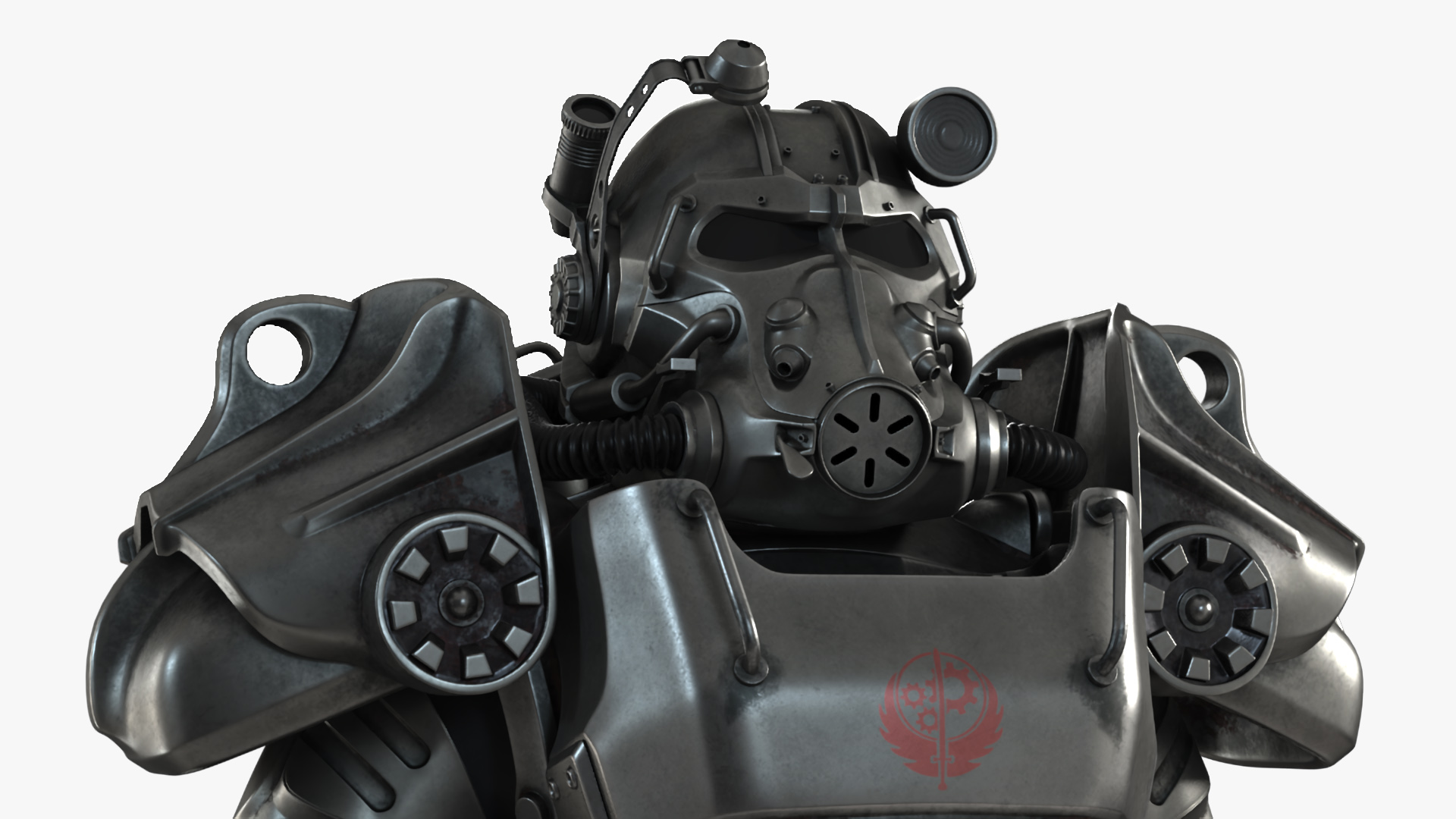 3D T 60 Power Armor Fallout with Rifle Rigged for Cinema 4D