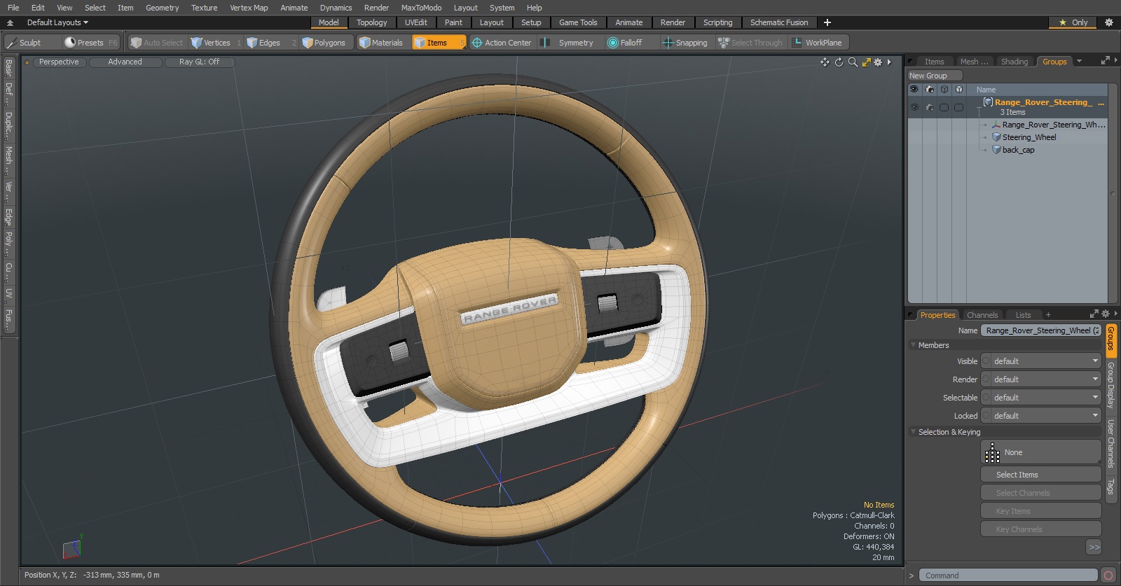 3D Range Rover Steering Wheel