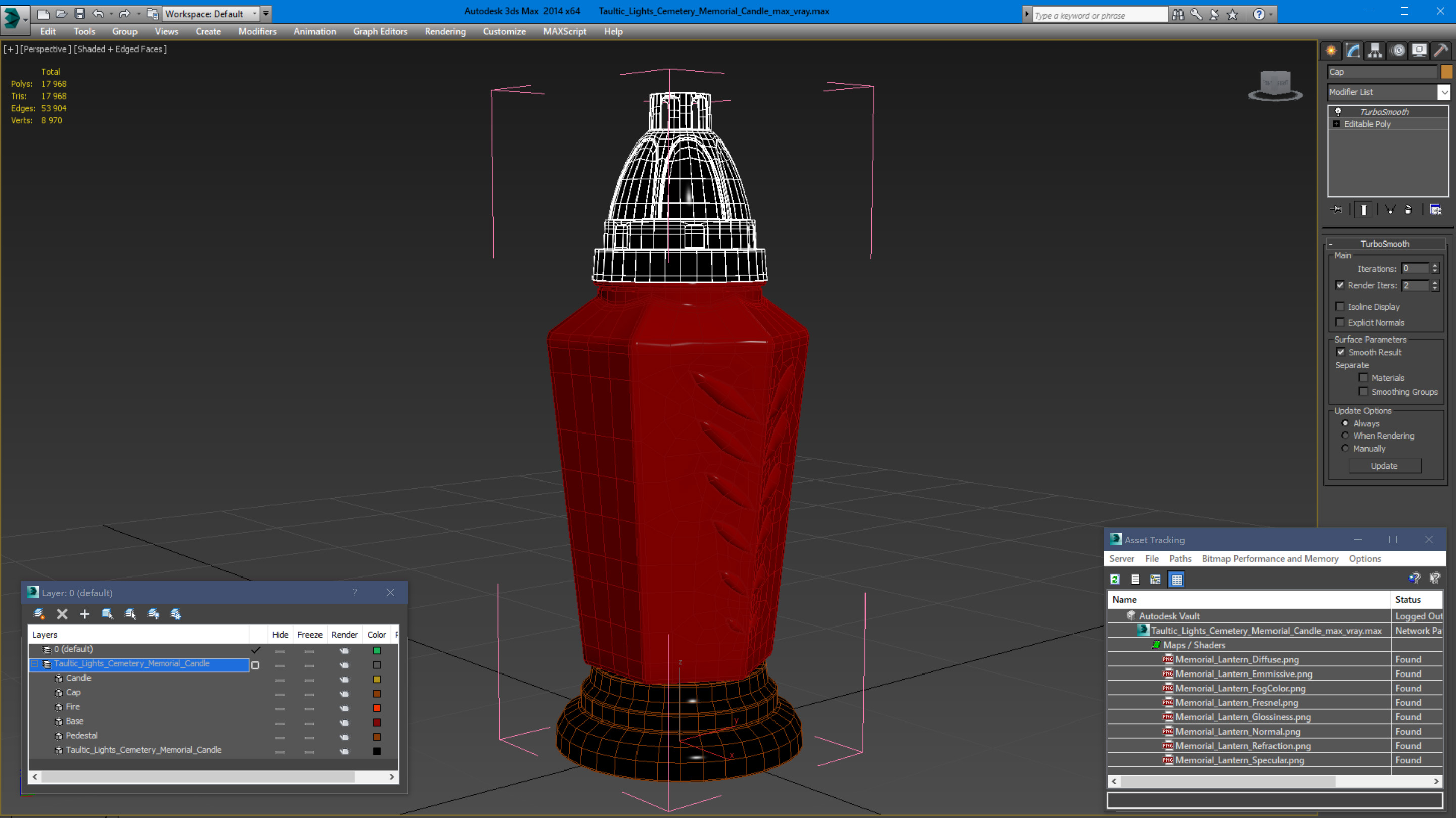 Taultic Lights Cemetery Memorial Candle 3D model