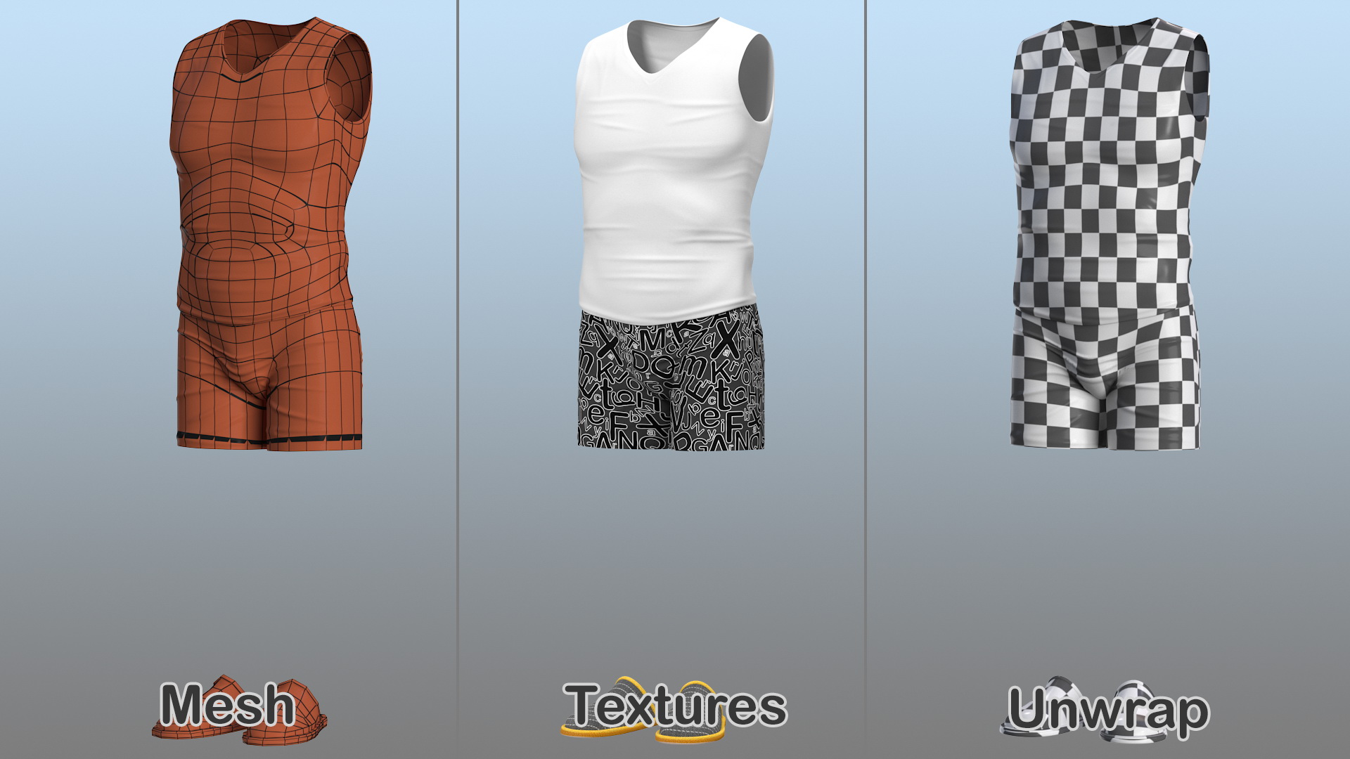 Men Underwear Set 3D