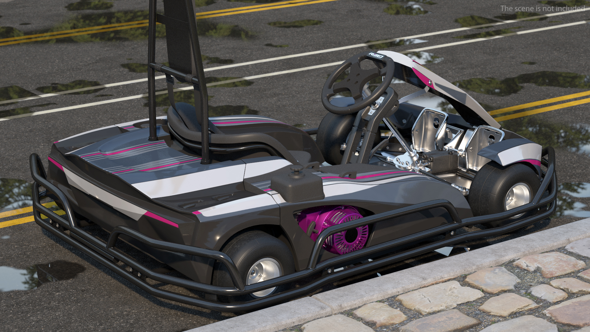 3D model Petrol Powered Kart with Roll Bar Rigged