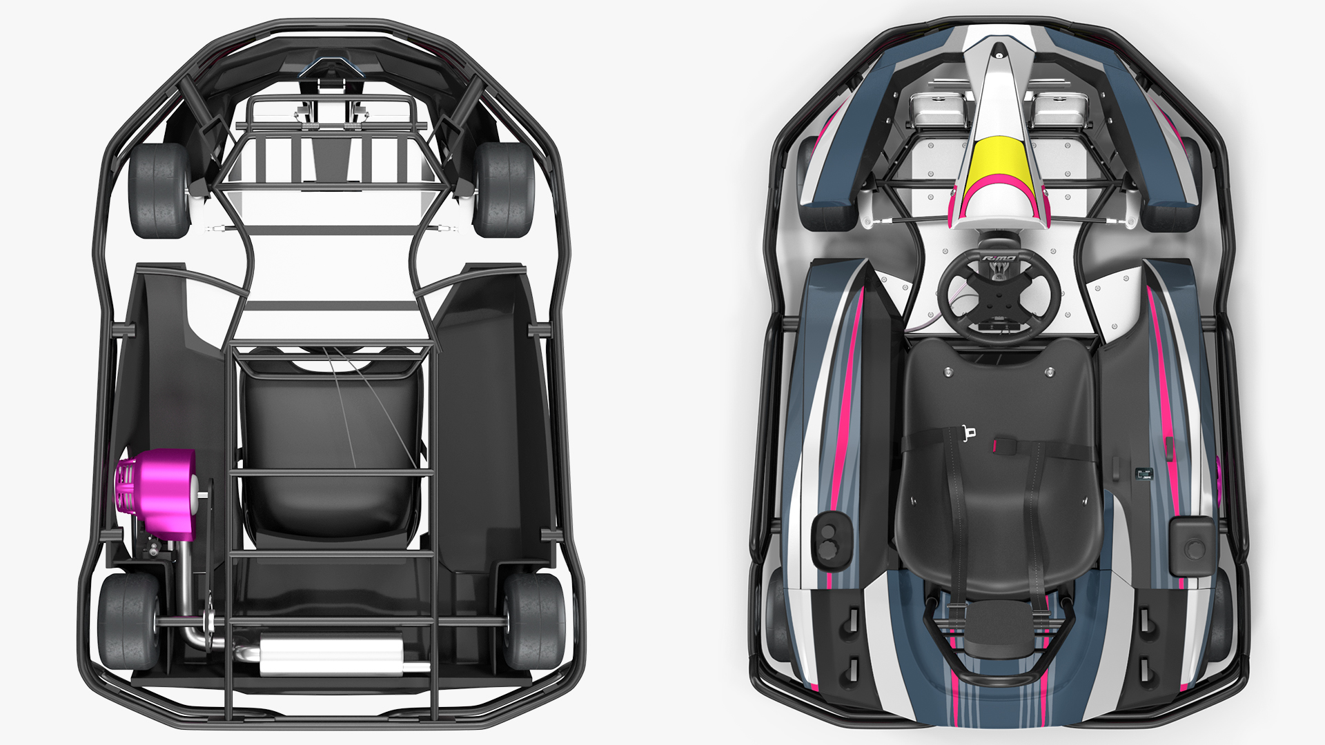 3D model Petrol Powered Kart with Roll Bar Rigged