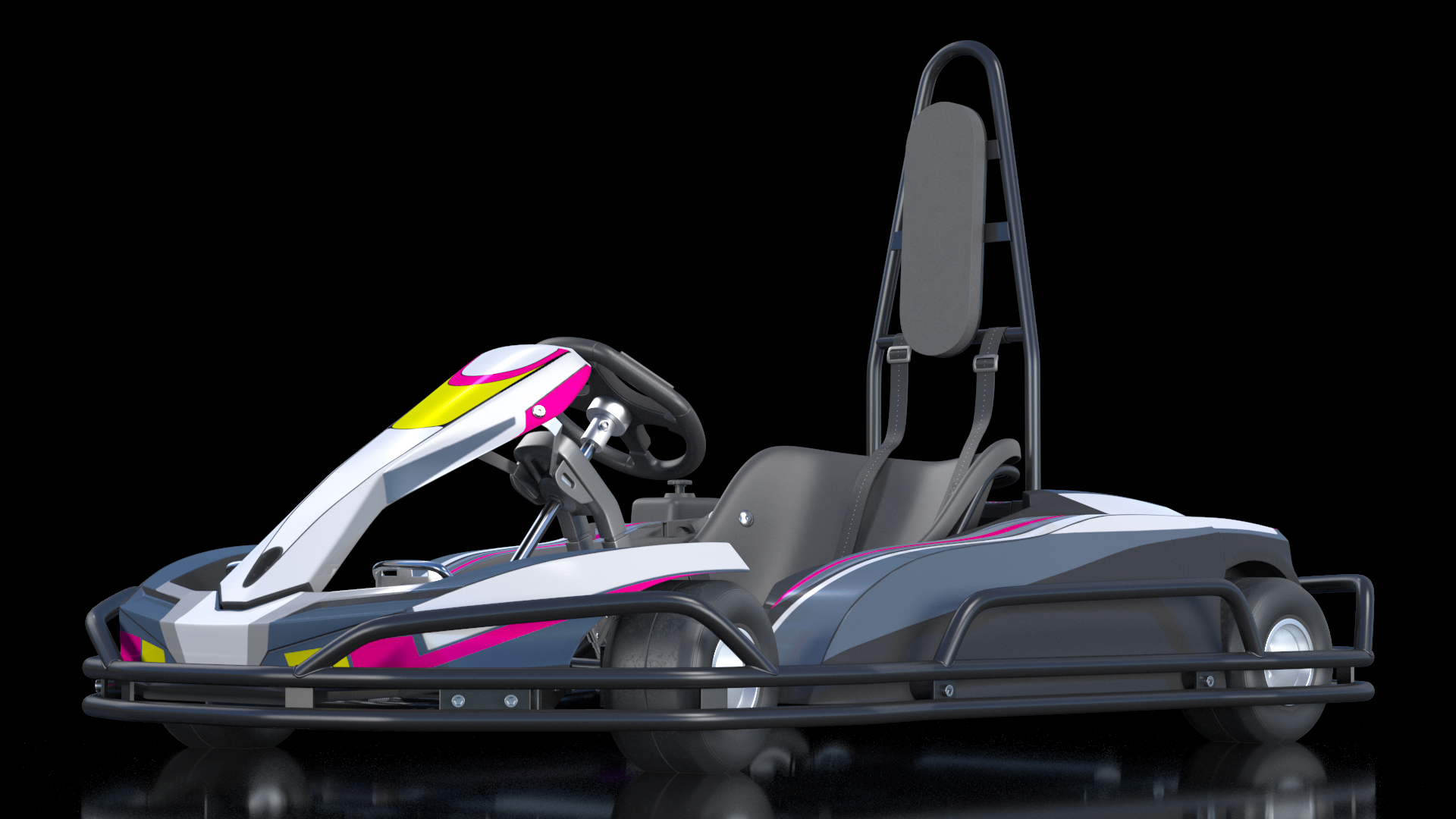 3D model Petrol Powered Kart with Roll Bar Rigged