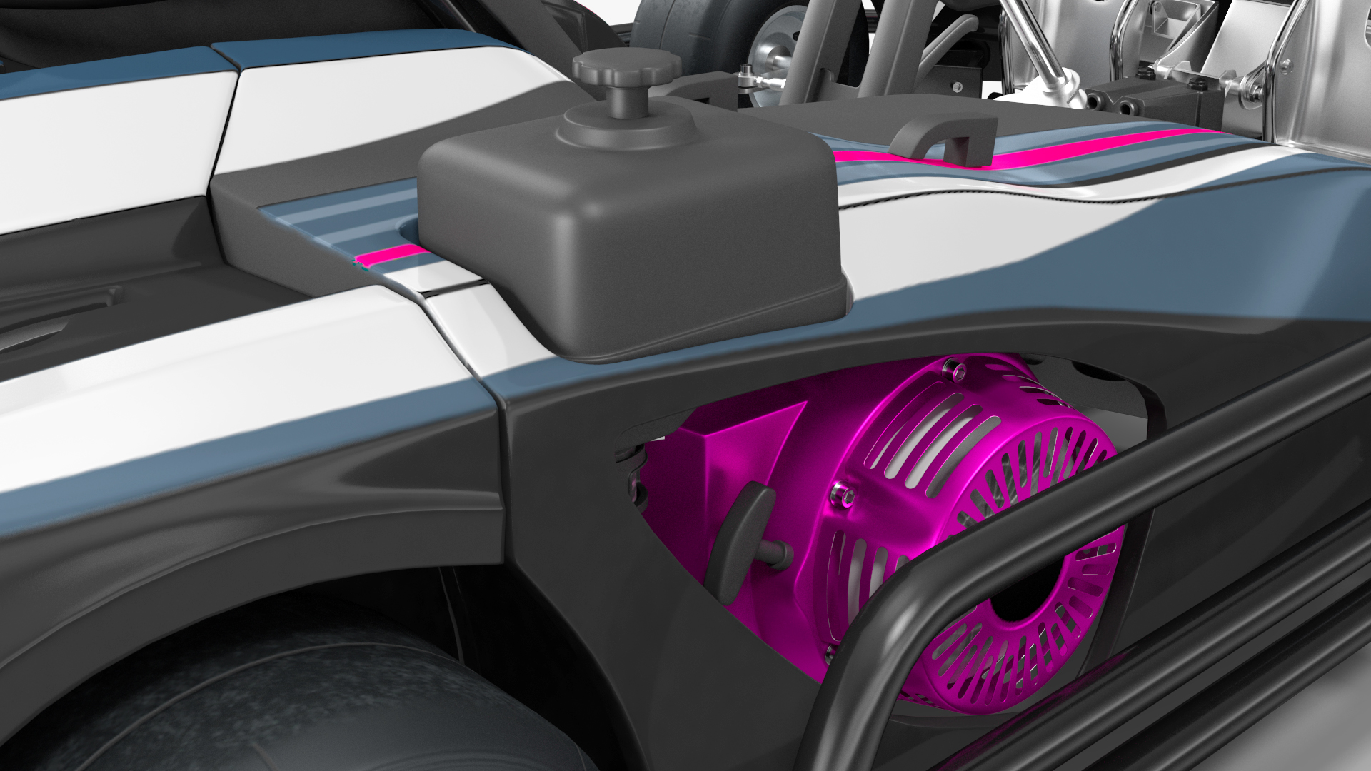 3D model Petrol Powered Kart with Roll Bar Rigged
