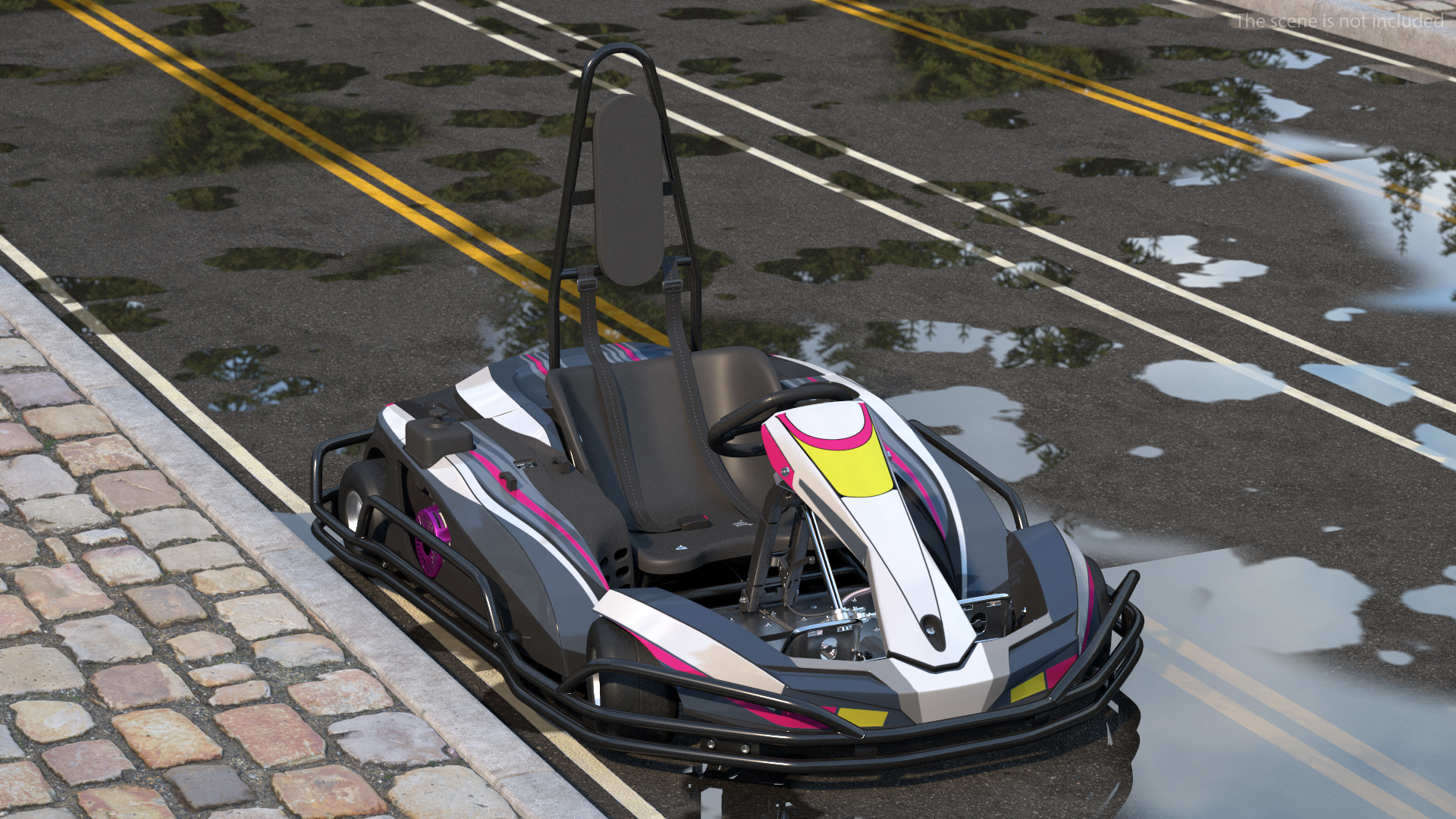 3D model Petrol Powered Kart with Roll Bar Rigged