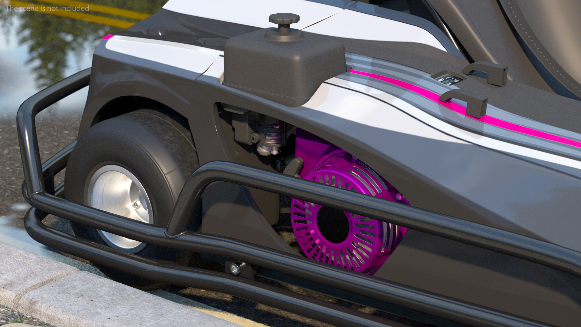 3D model Petrol Powered Kart with Roll Bar Rigged