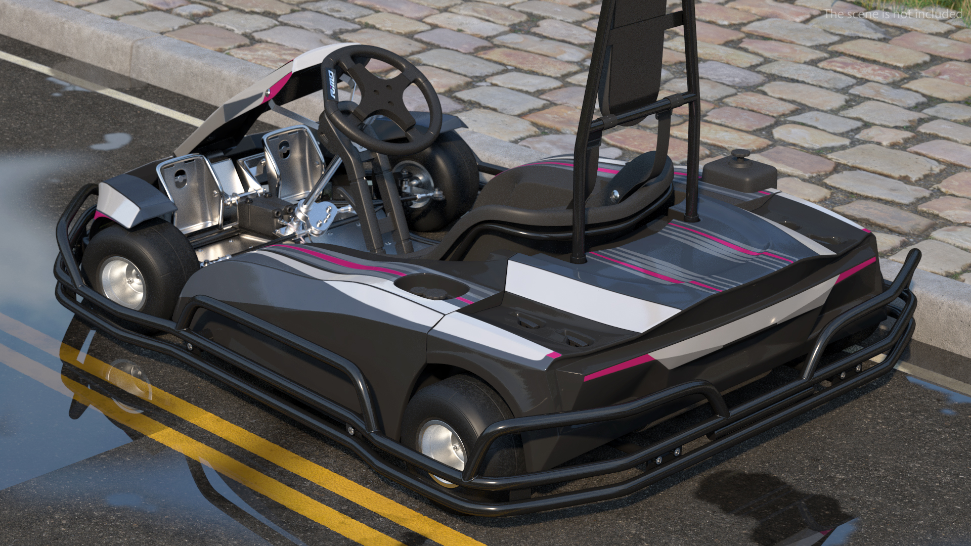 3D model Petrol Powered Kart with Roll Bar Rigged