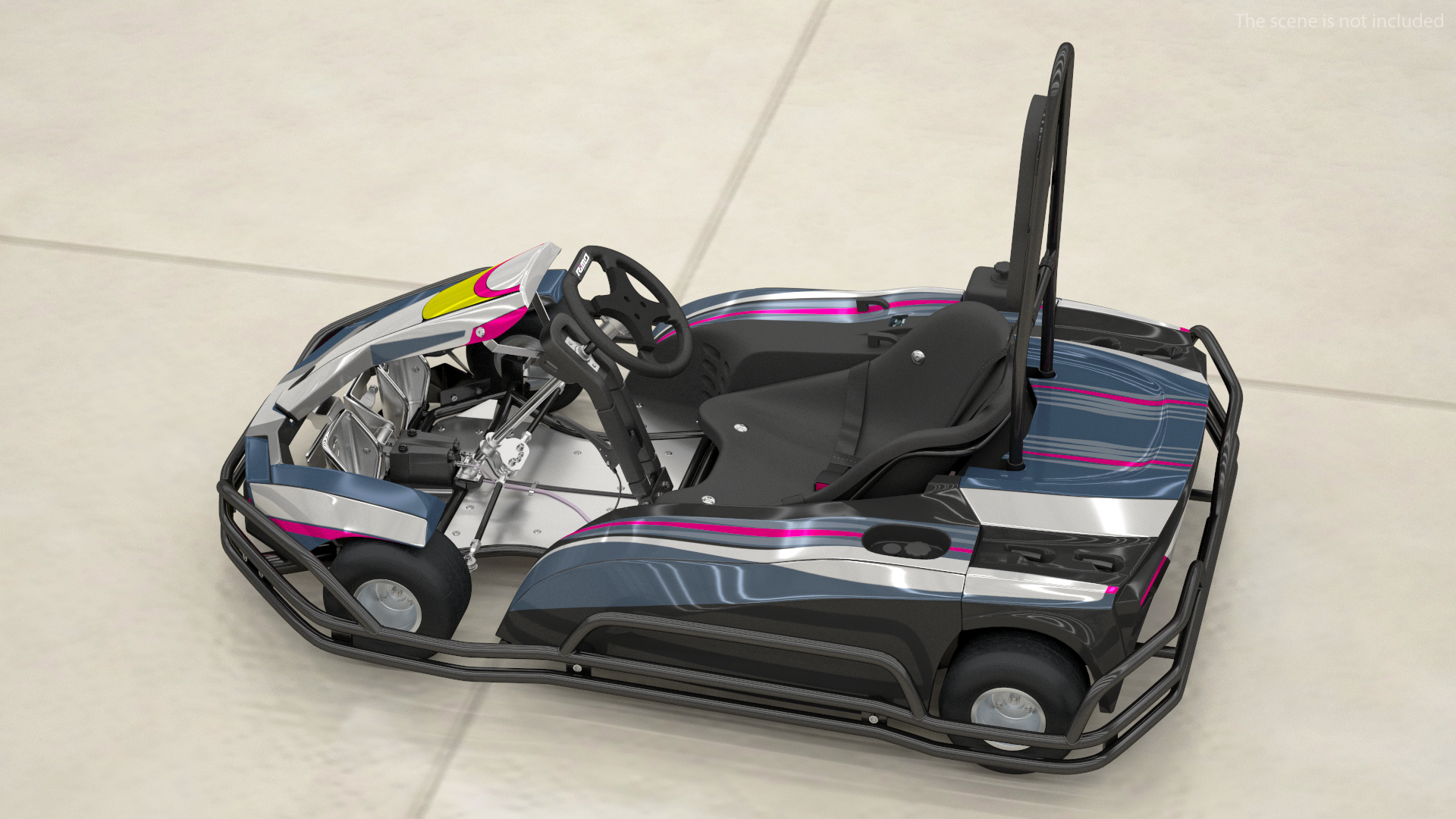 3D model Petrol Powered Kart with Roll Bar Rigged