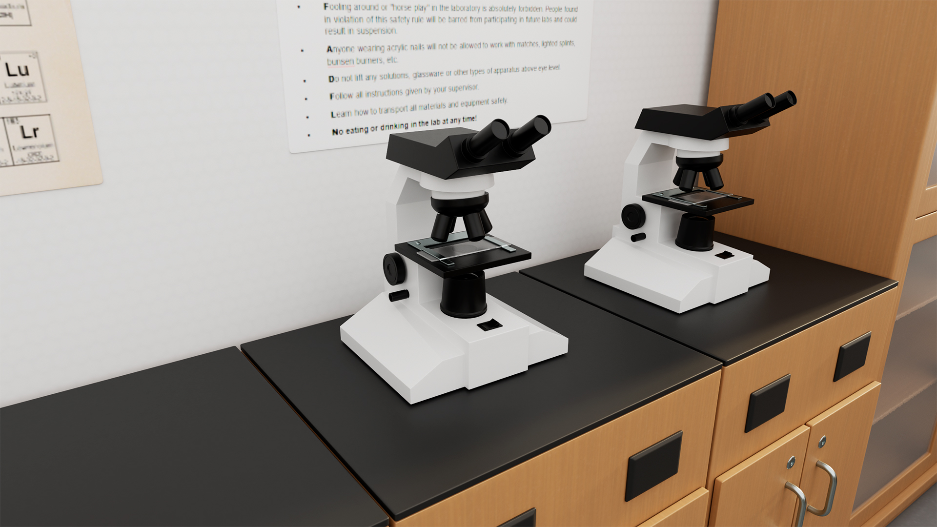 3D Modern School Laboratory Interior with Equipment model