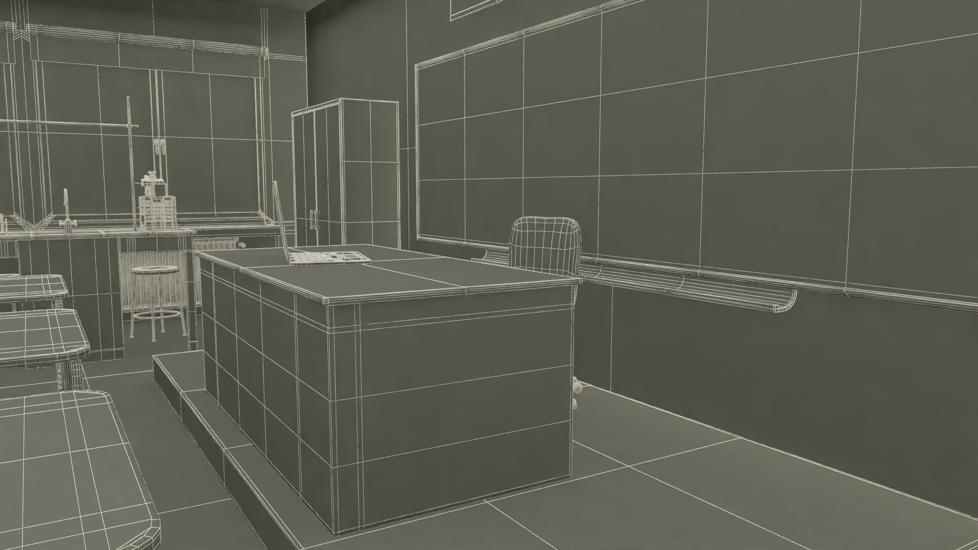 3D Modern School Laboratory Interior with Equipment model