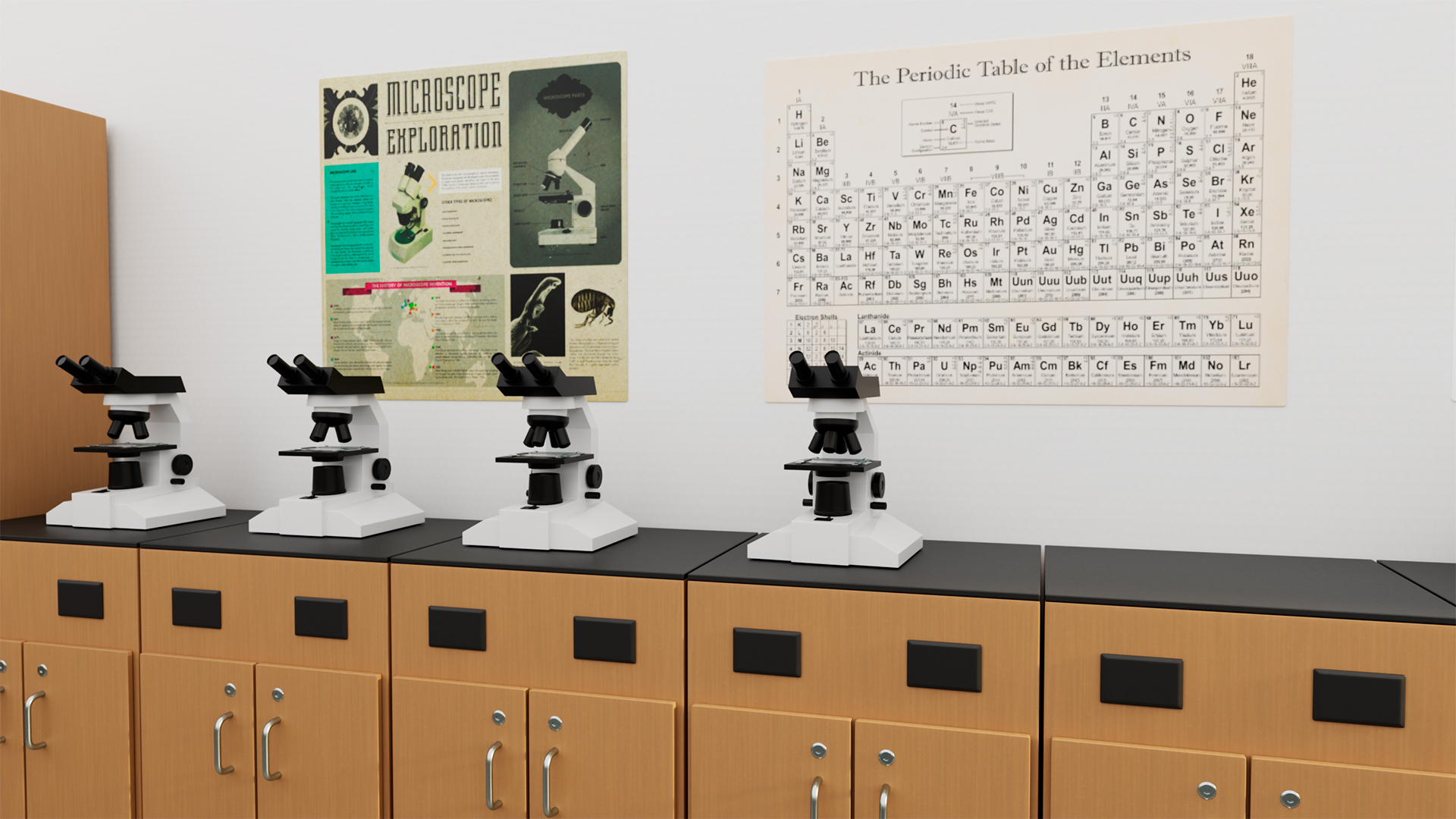 3D Modern School Laboratory Interior with Equipment model