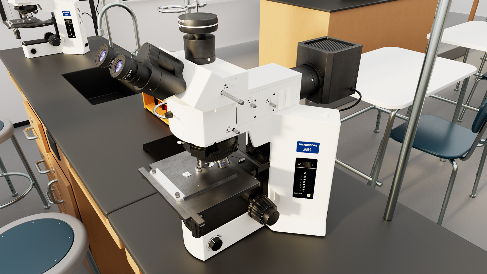 3D Modern School Laboratory Interior with Equipment model