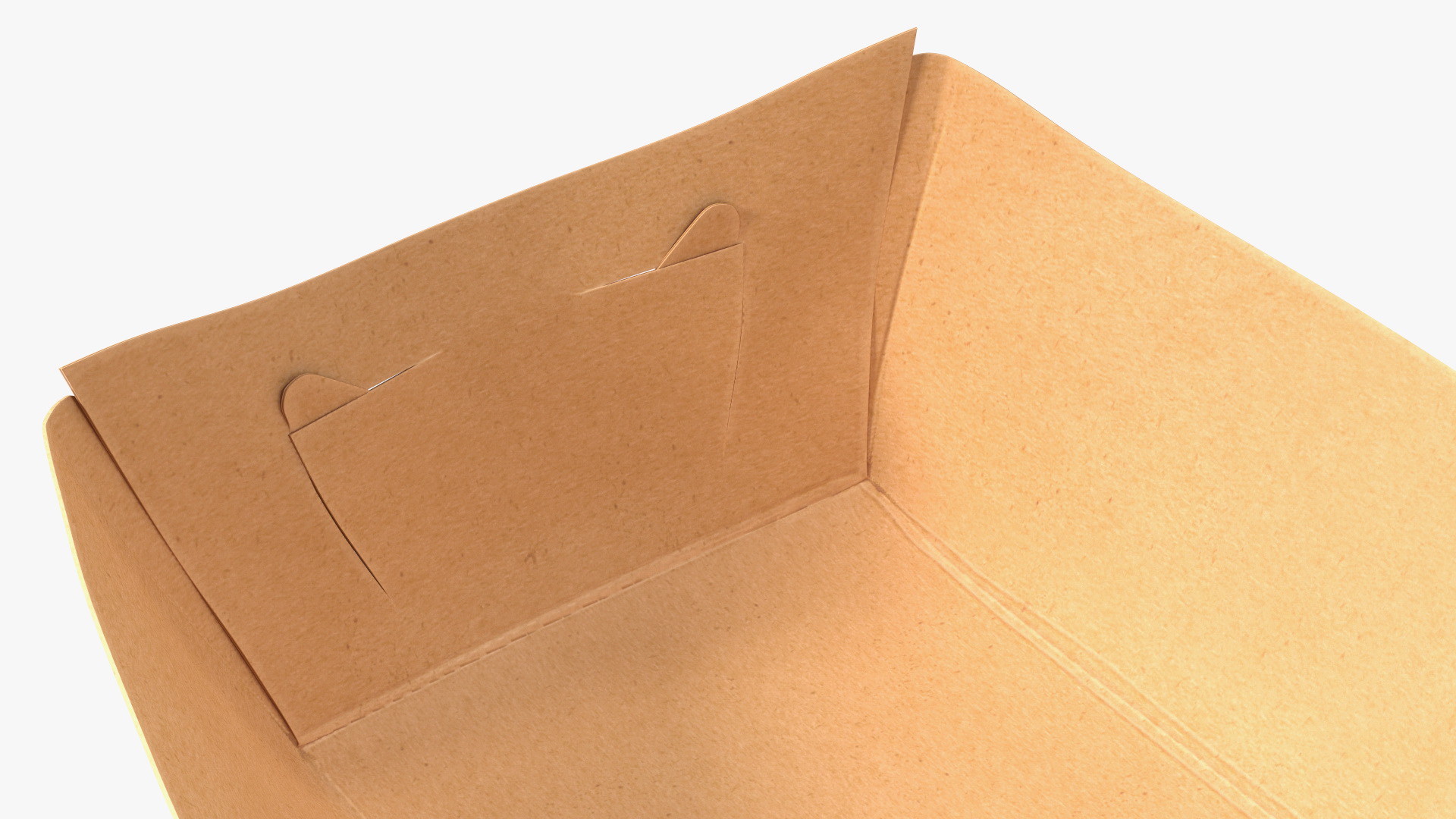 Brown Kraft Paper Food Trays Set 3D