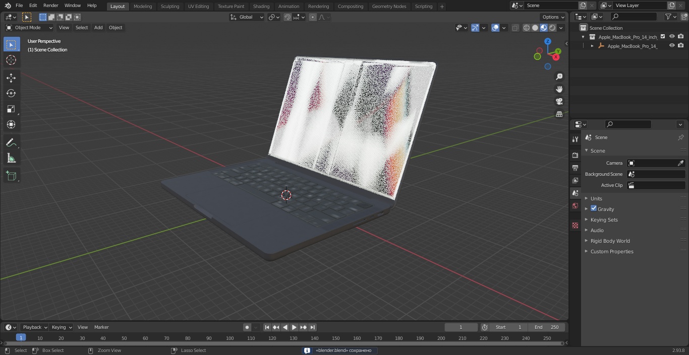 3D Apple MacBook Pro 14 inch Space Grey